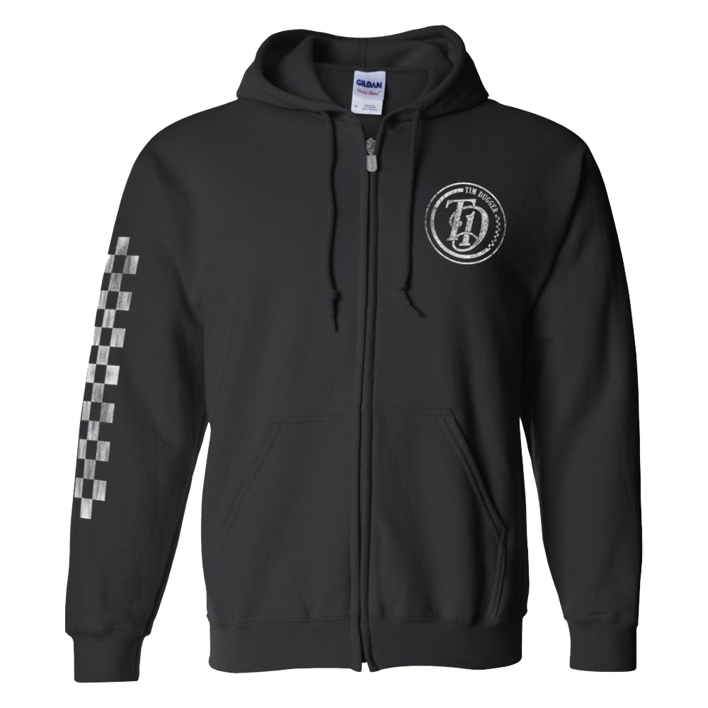 TD seal checkered black zip up hoodie front Tim Duggar